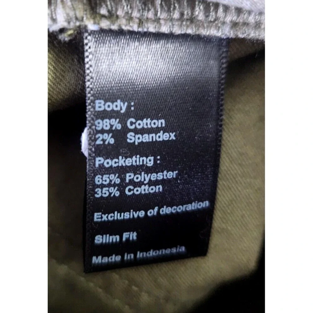 Flint and Tinder Slim Fit Pants Men's 34x30 Green Olive 5 Pocket Straight Leg